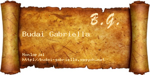 Budai Gabriella névjegykártya